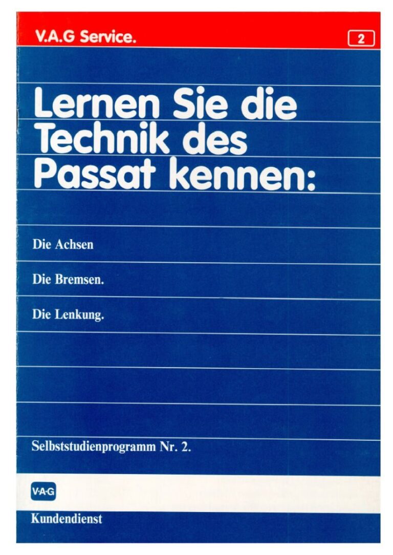 SSP 002 Lernen Sie die Technik des Passat kennen Die Achsen Die Bremsen Die Lenkung - PDF cover