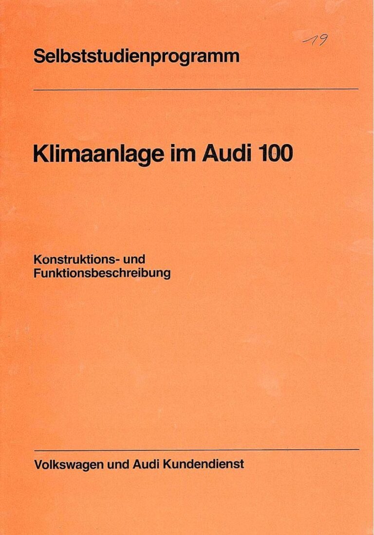 SSP 019 Klimaanlage im Audi 100 - PDF cover